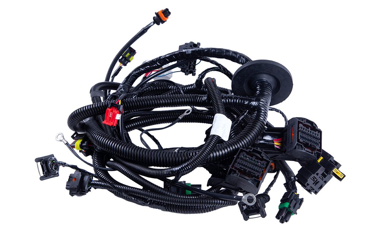 New car wiring to replace in the car on a white background.